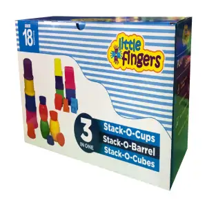 stack-o-cups, stack-o-cubes, stack-o-barrel
