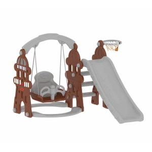 castle slide with swing